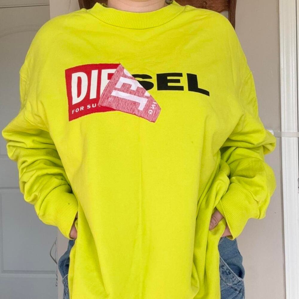 Diesel logo graphic crewneck yellow